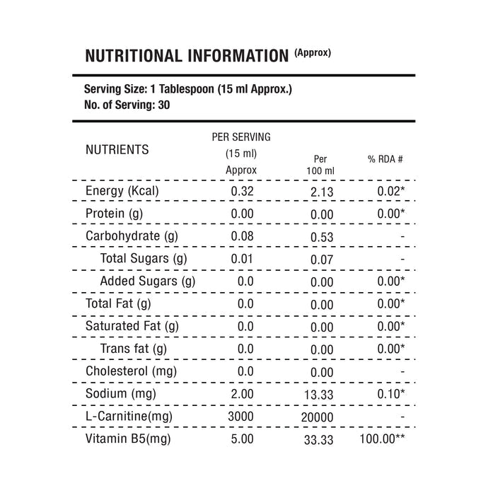 L-Carnitine 3000 mg Liquid - Lychee Flavour