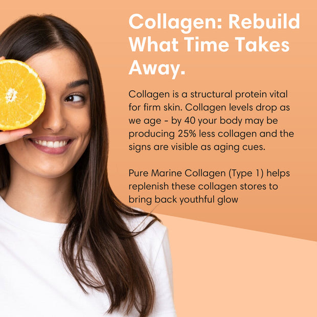 Hydrolyzed Marine Collagen Powder – Orange Flavour