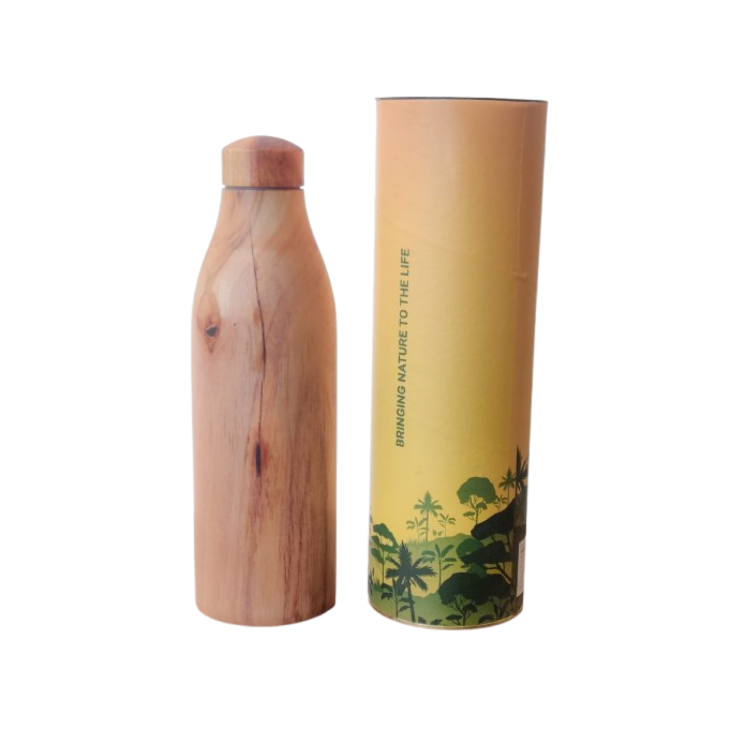 WOODEN COPPER CROCKERY BOTTLE