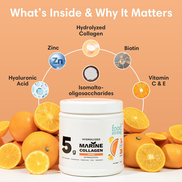 Hydrolyzed Marine Collagen Powder – Orange Flavour