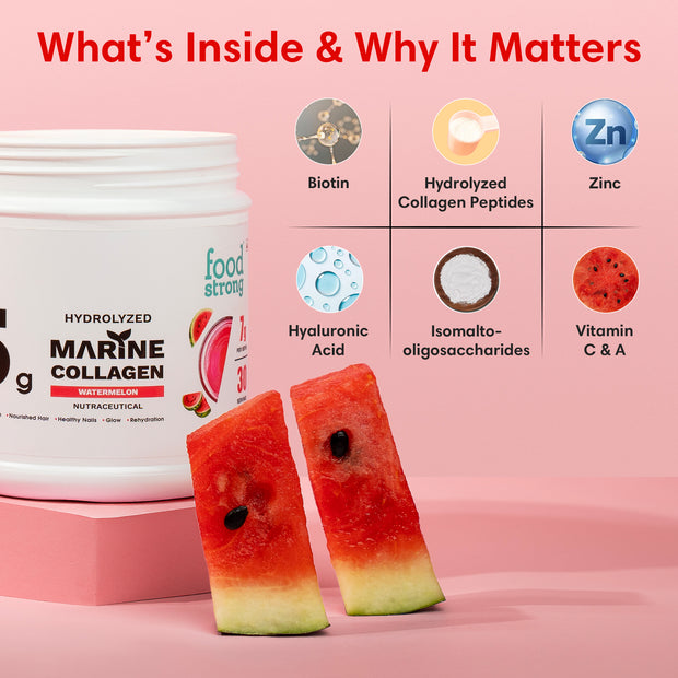 Hydrolyzed Marine Collagen Powder – Watermelon Flavour