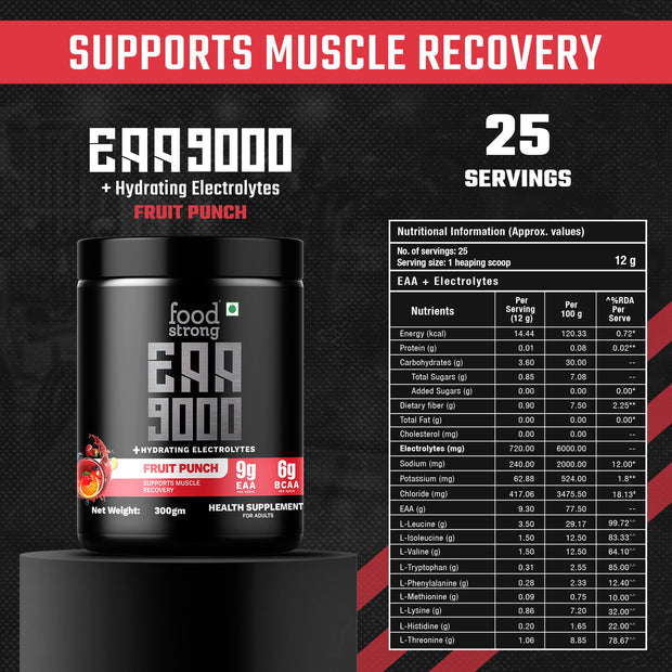 EAA 9000 with Hydrating Electrolytes, Fruit Punch Flavour