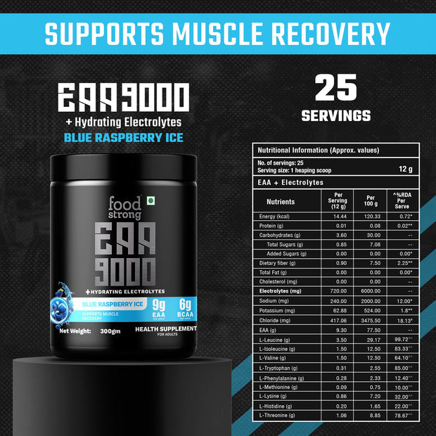 EAA 9000 with Hydrating Electrolytes, Blue Raspberry Ice Flavour