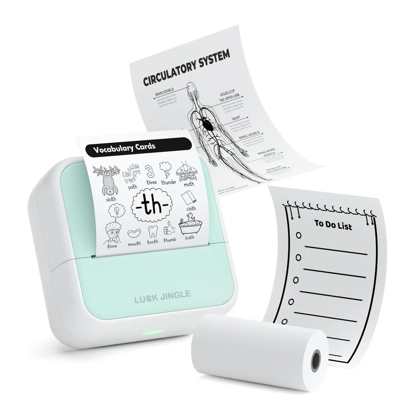 LUCK JINGLE NEW ARRIVAL Thermal Mini Portable Printer for Sticker Label Memo Journal Ios Android