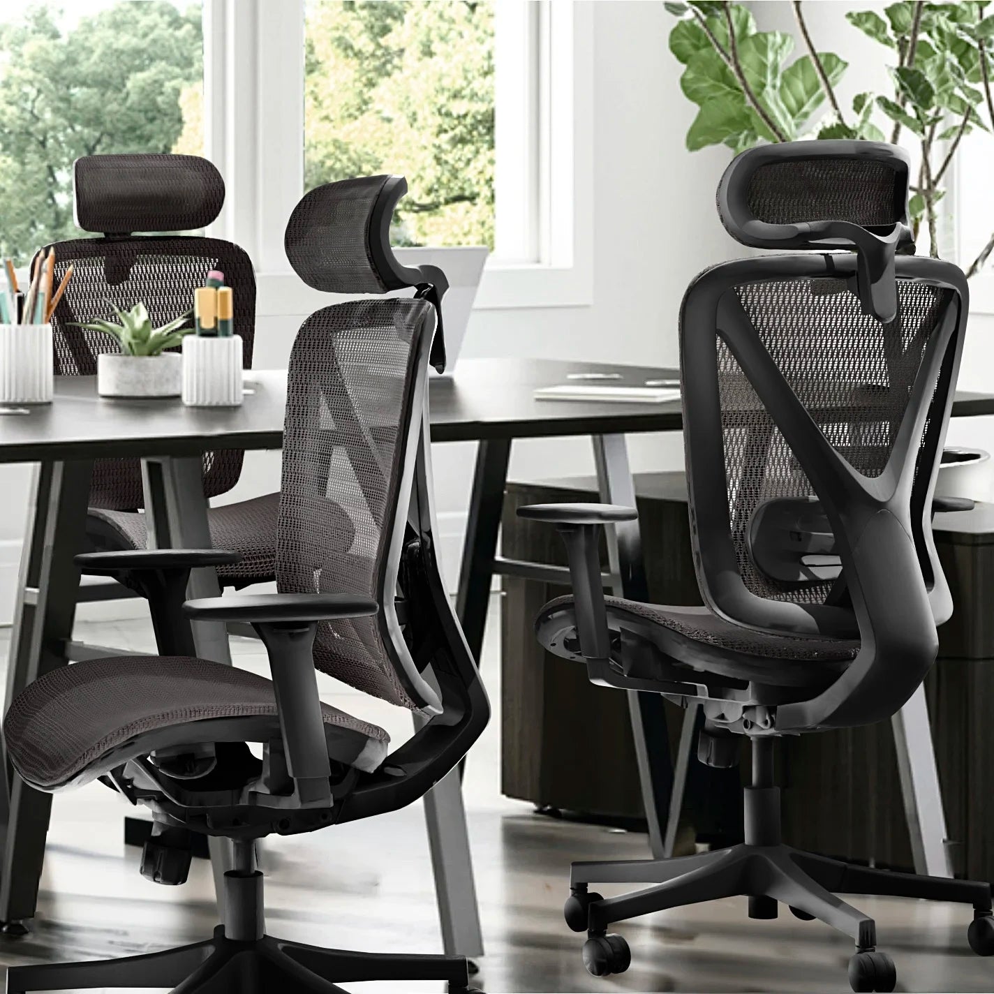 Taiwan ShinySun Modern 3D Move PU Armrest Height Adjustable PU Ergonomic Executive Office Visitor Chair Computer Office Chair