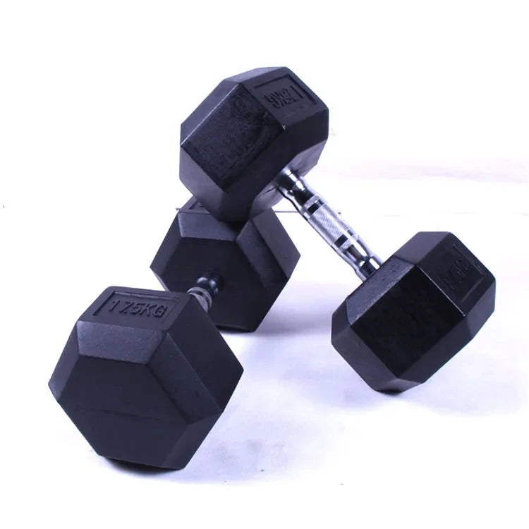 Free Weight Lifting Equipment Dumb Bells Workout Lbs 10kg Gym Hexagon Hexagonal Dumbell Rubber Hex Dumbbell Sets in Pounds