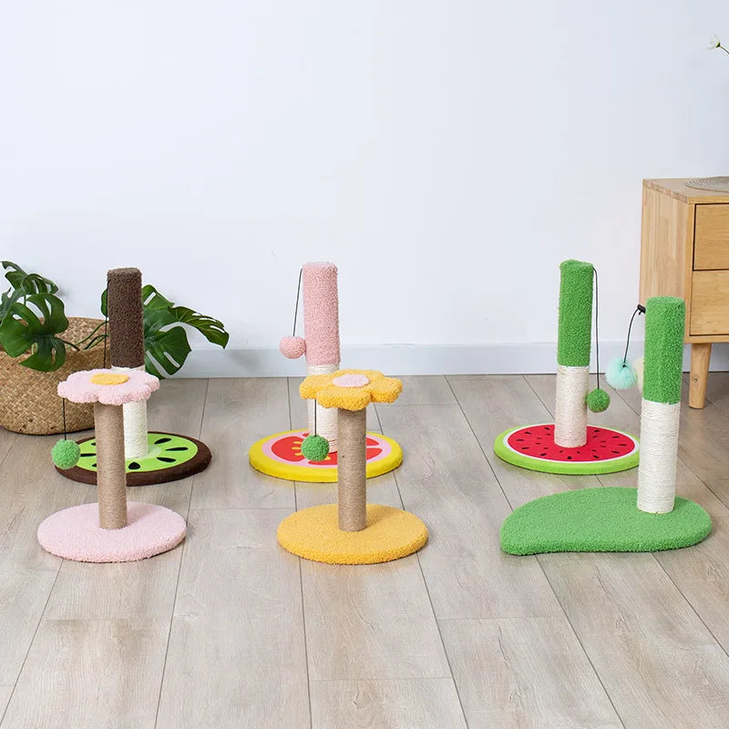 Cat Climbing Frame Nest Tree Sisal Post Cat Scratching Board Toy Interactive Plush Ball Anti-scratch Sofa Cat Scratching Board