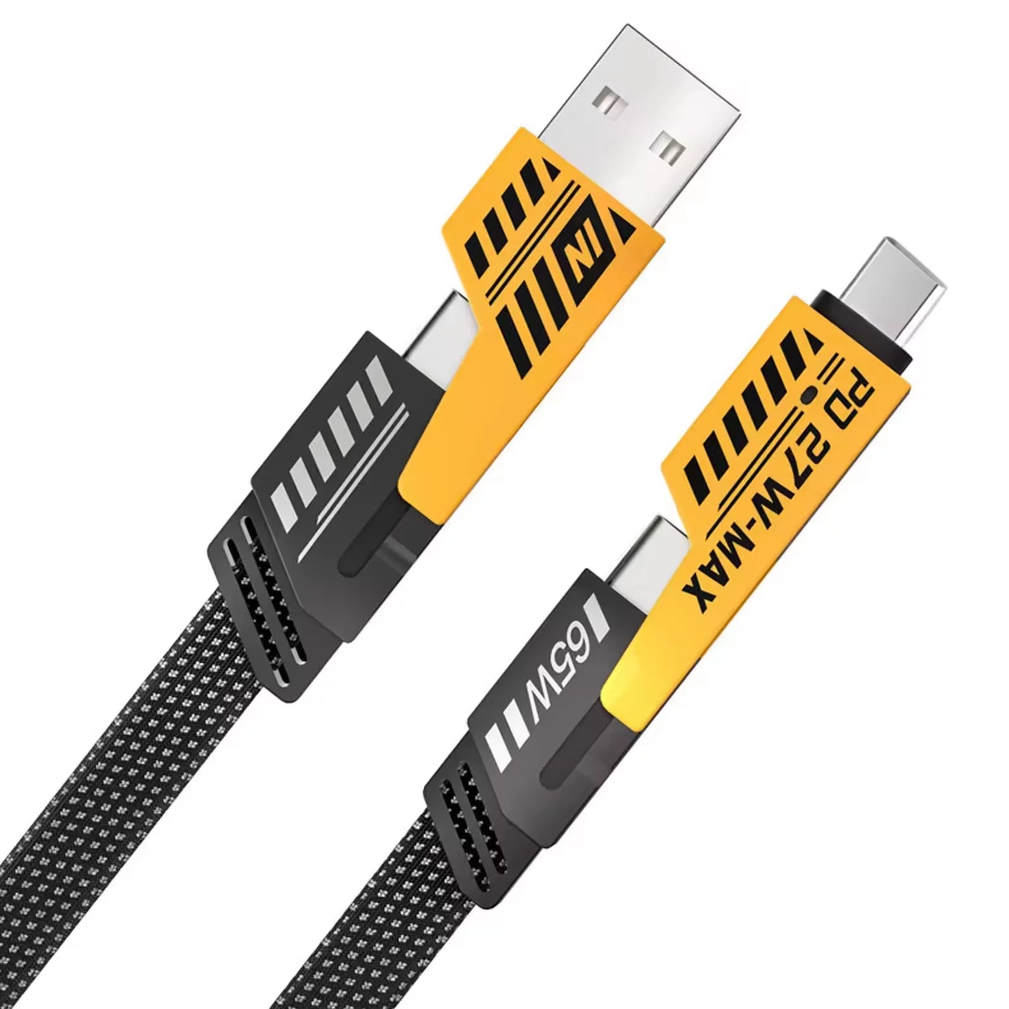 6A Zinc Alloy PD 100W Multi Charger 4 In 1 Fast Charging USB A C To Type C L Cable 100W Cable For Mobile Phone And Laptops