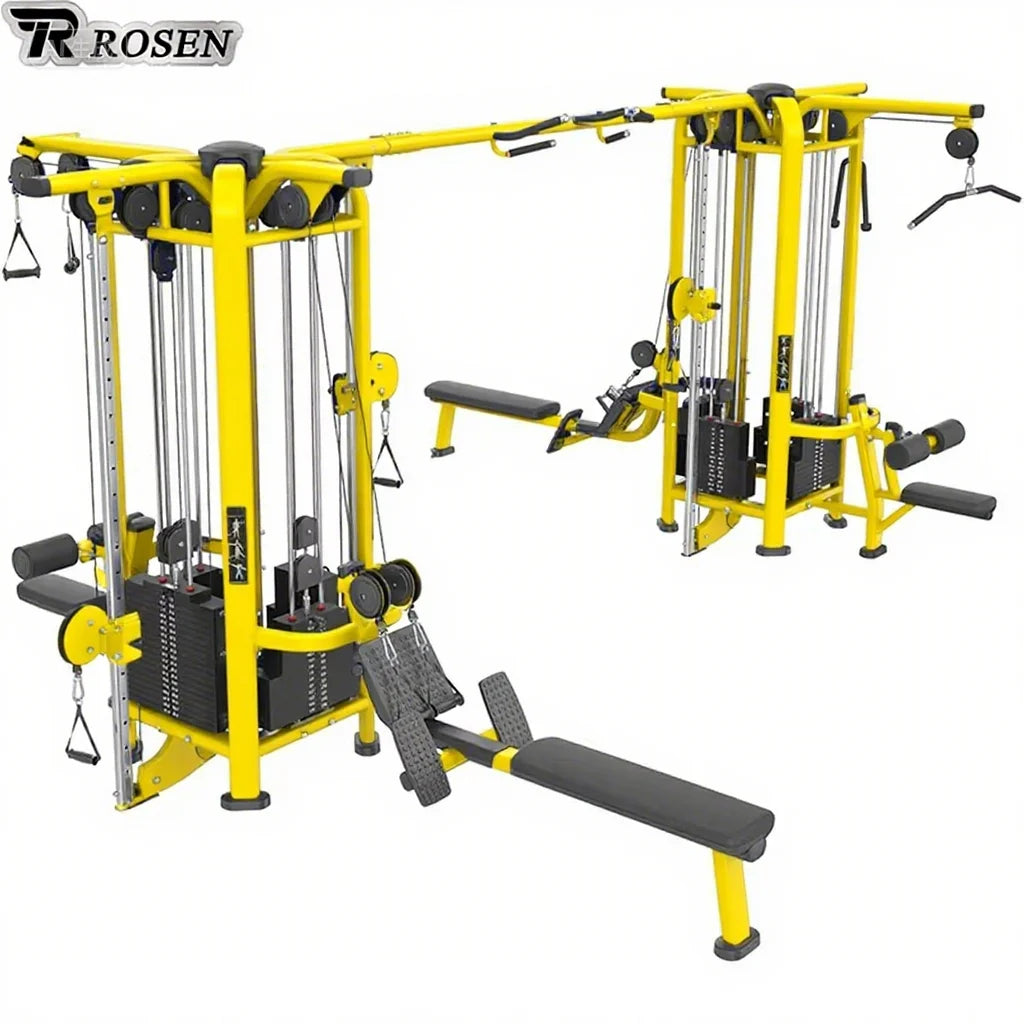 2025 High End Gym Equipment Dezhou ROSEN Fitness Sport Bodybuilding Customized Design Multi-jungle 8 Station for Exercise