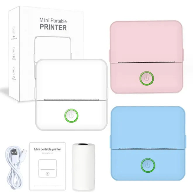 Cheapest Wholesale Mobile Portable Mini Printer Photo Journal Notes Receipt Printer Mini Sticker Label Inkless Thermal Printer