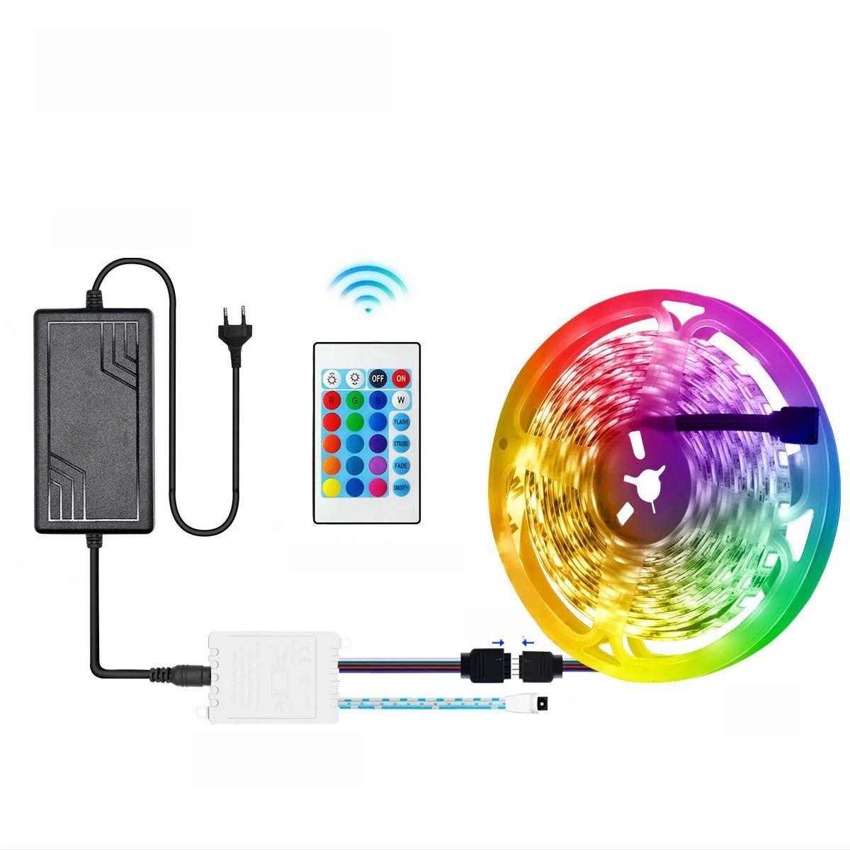 12v Colorful Luces Led Smart Strip Light Remote Control Flexible SMD 5050 30led 54led RGB Led Strip Light for Living Room