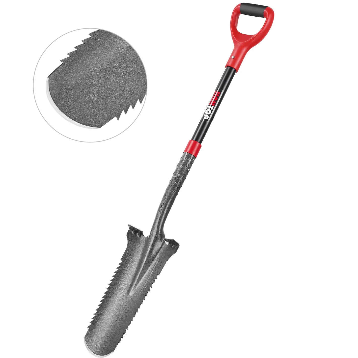 76303 Hantop Strong & Durable Landscape Garden Farming Digging Shovel Root Cutting Shovel Spade with Fiberglass Handle
