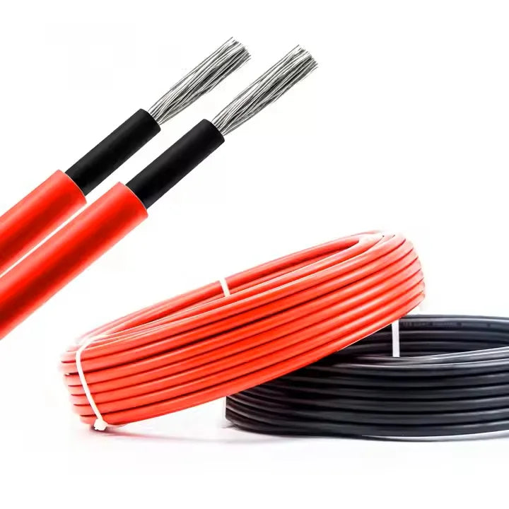 PV1-F Solar Cable 1.5mm² 2.5mm² 4mm² 6mm² Solar Panel Cable Photovoltaic Wire Red & Black Tinned Copper