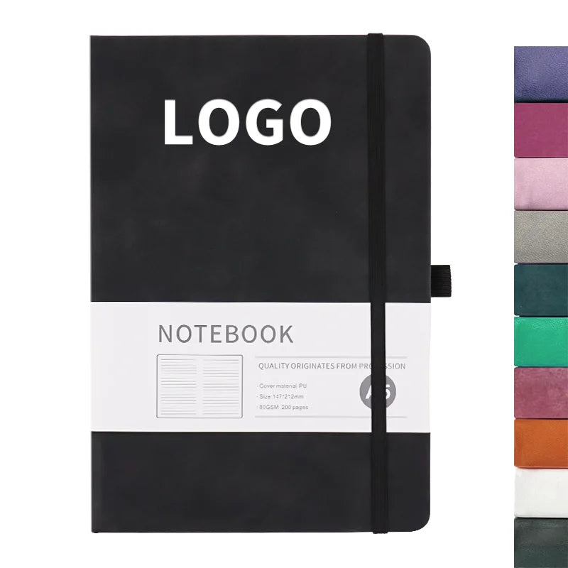 Custom Printed Soft PU Leather Notebook Set B5 Size Thread Binding Notebook Office School Paper Cover Journal Diary