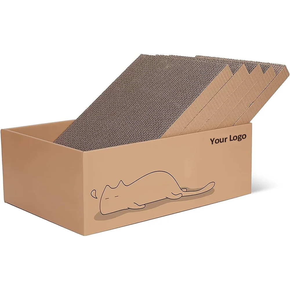 Pack Of 5 PCS Cat Scratching Boards 11.4 Inch Width Ex-Large Cat Scratcher Box With Reversible Cardboard Scratchers