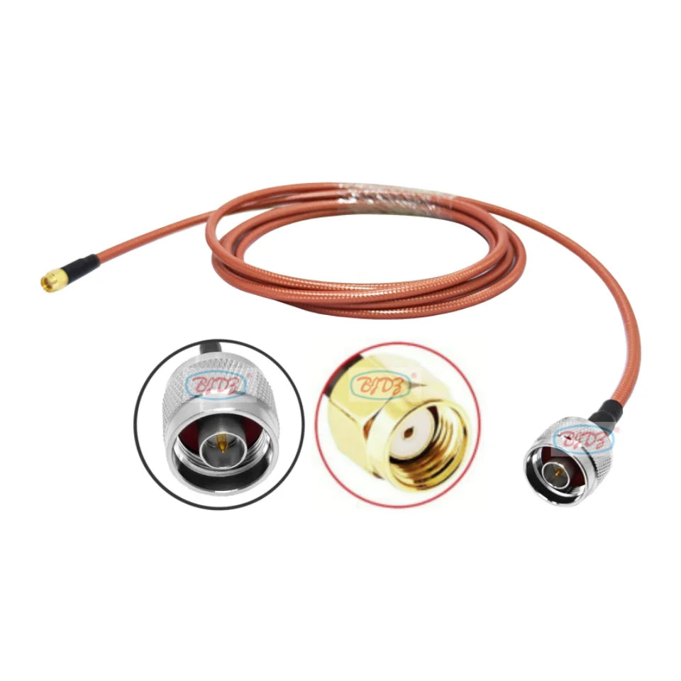 Factory Price RP SMA Male Plug to N Type Male Plug Connector for RG400 RG 142 Cable RF Pigtail Jumper Antenna Cable Assembly
