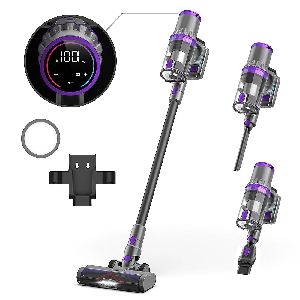 Vacuum Cleaner Cordless Powerful Suction Cyclone Rechargeable Wireless 3 in 1 Stick Handheld Portable for Home Carpet Pet Hair