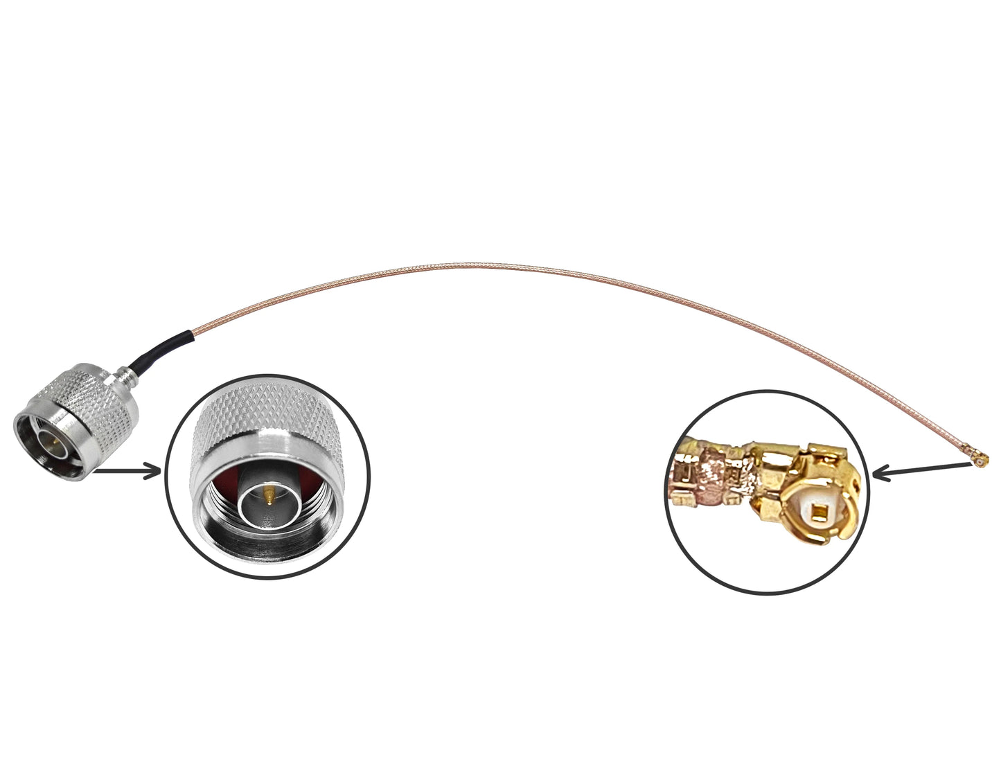 Custom 25cm Length RG178 Cable N Male to UFL Female Connector RG178 Jumper