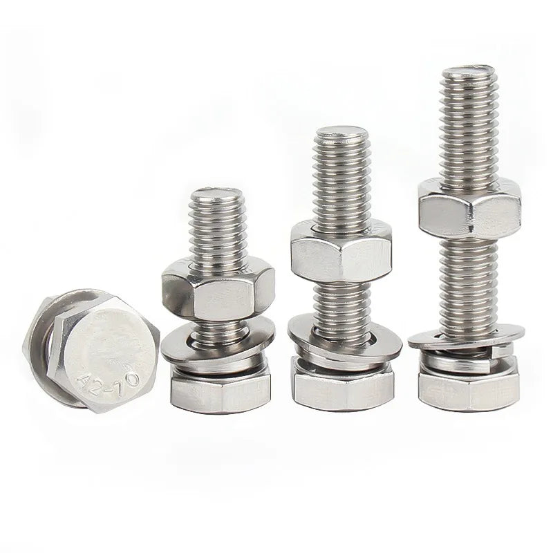 Wholesale Fastener Din933 Hex Bolt M8 M10 Stainless Steel A2 Hexagon Bolts With Nut and Washer