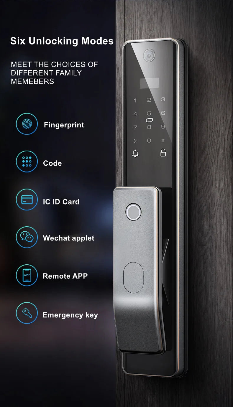 Hot Sales Home or Hotel SecurIty Door Lock with Camera Intelligent Smart Door Lock