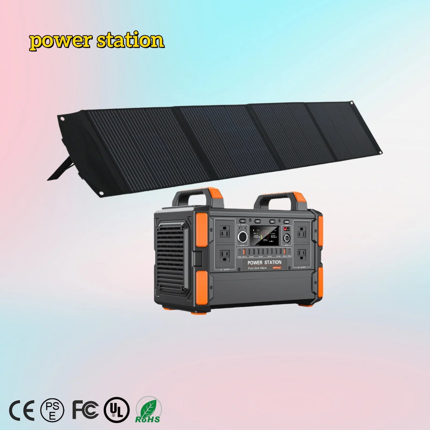 OTHC T11 Portable Power Station with 200W Solar Panels 1008WH/31500mAh Capacity 1200W Output Lifepo4 Battery 3 Charging Models