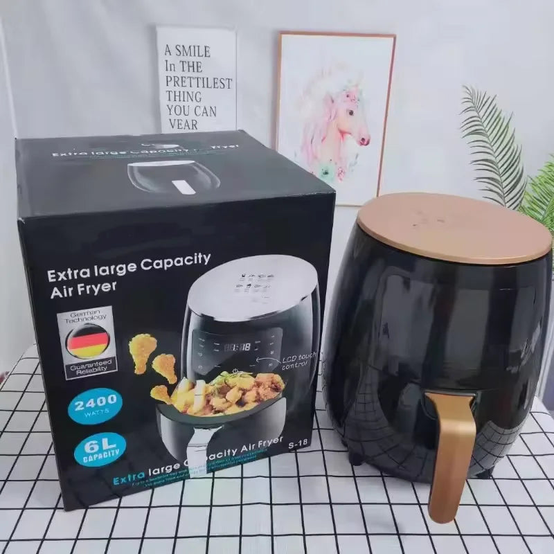 Smart Kitchen Appliances 6L 1400W Touch Screen Multifunction Home Use No Oil Air Fryer