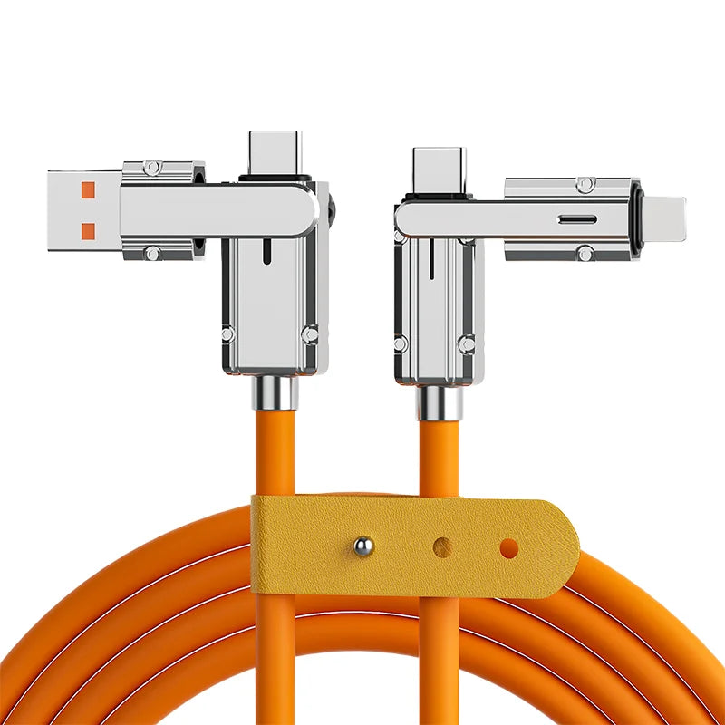 120W 4-in-1 USB Type C to Type C Cable PVC Jacket Fast Charging & Data for iPhone & for Samsung PD 100W Fast Charger Cable 4 1