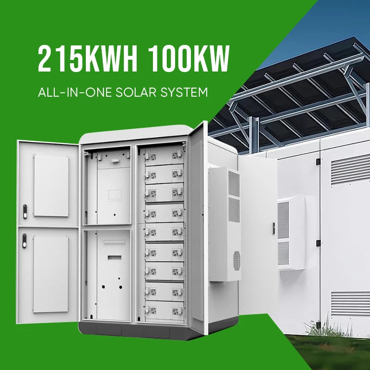200kw Solar System Industrial 215 kwh Energy Storage Cabinet Batteries Solar Panel System 768V