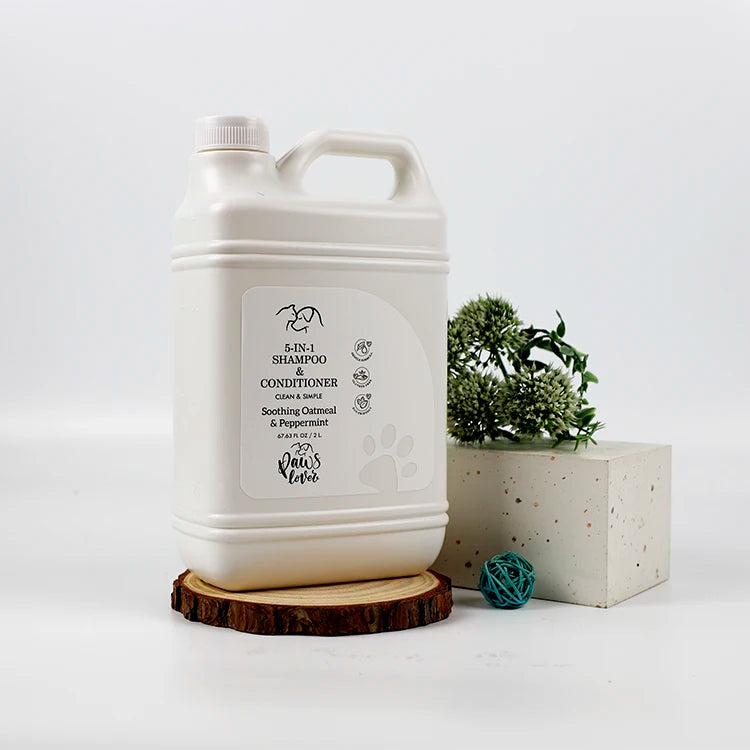 Custom Organic Eco Friendly Hydra Oatmeal Gallon 5 in 1 Smoothing Pet Shampoo and Conditioner for All Hair Types