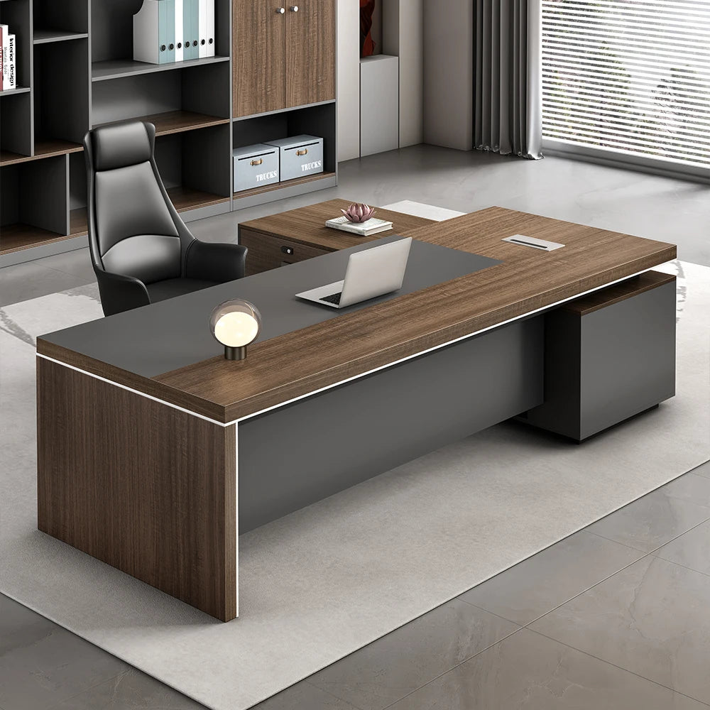 Modern Luxury Premium Quality L Shape Standing Desk Office Furniture Director Office Desk