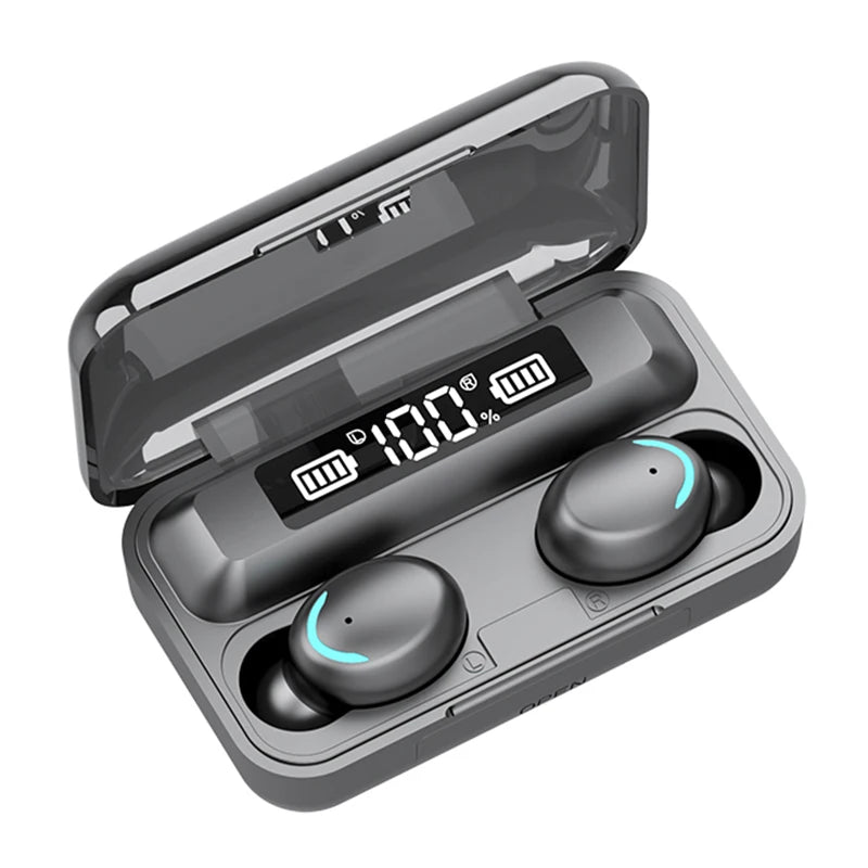 New F9 TWS Wireless Gaming Sports Headset Low Latency Large Screen Digital Display BT5.3 Earbuds