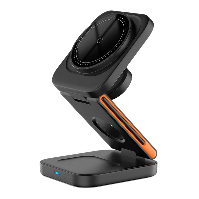 Multifunction Chargers Station Foldable Magnetic 15W 3 in 1 Wireless Charger for Phone Smart Watch AirPods