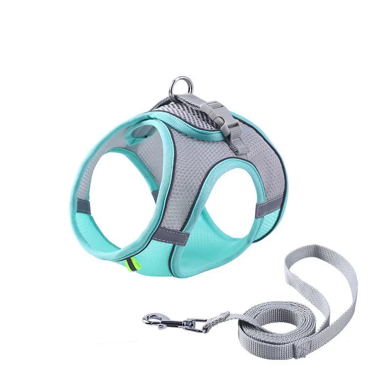 Pet Supplies Wholesale Breathable Adjustable Puppy Cat Harness Vest French Bulldog Accessories Leash and Harness Dog Harness Set