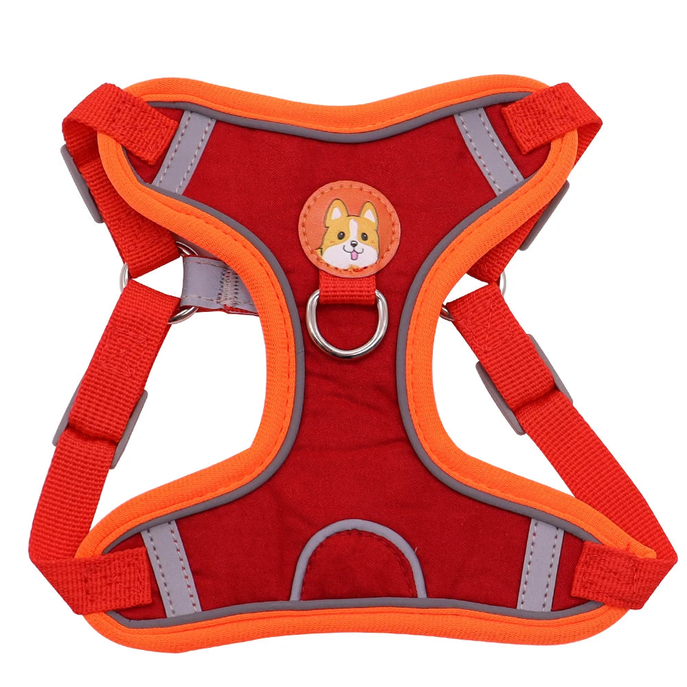 OEM ODM New Style No-Choke No Pull Soft Padded Adjustable Reflective Step-in Pet Cat Dog Vest Harness with Leash