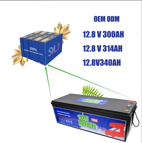High-Capacity 12.8V 100ah/ 314ah/340ah Lithium-Ion Battery for Energy Storage