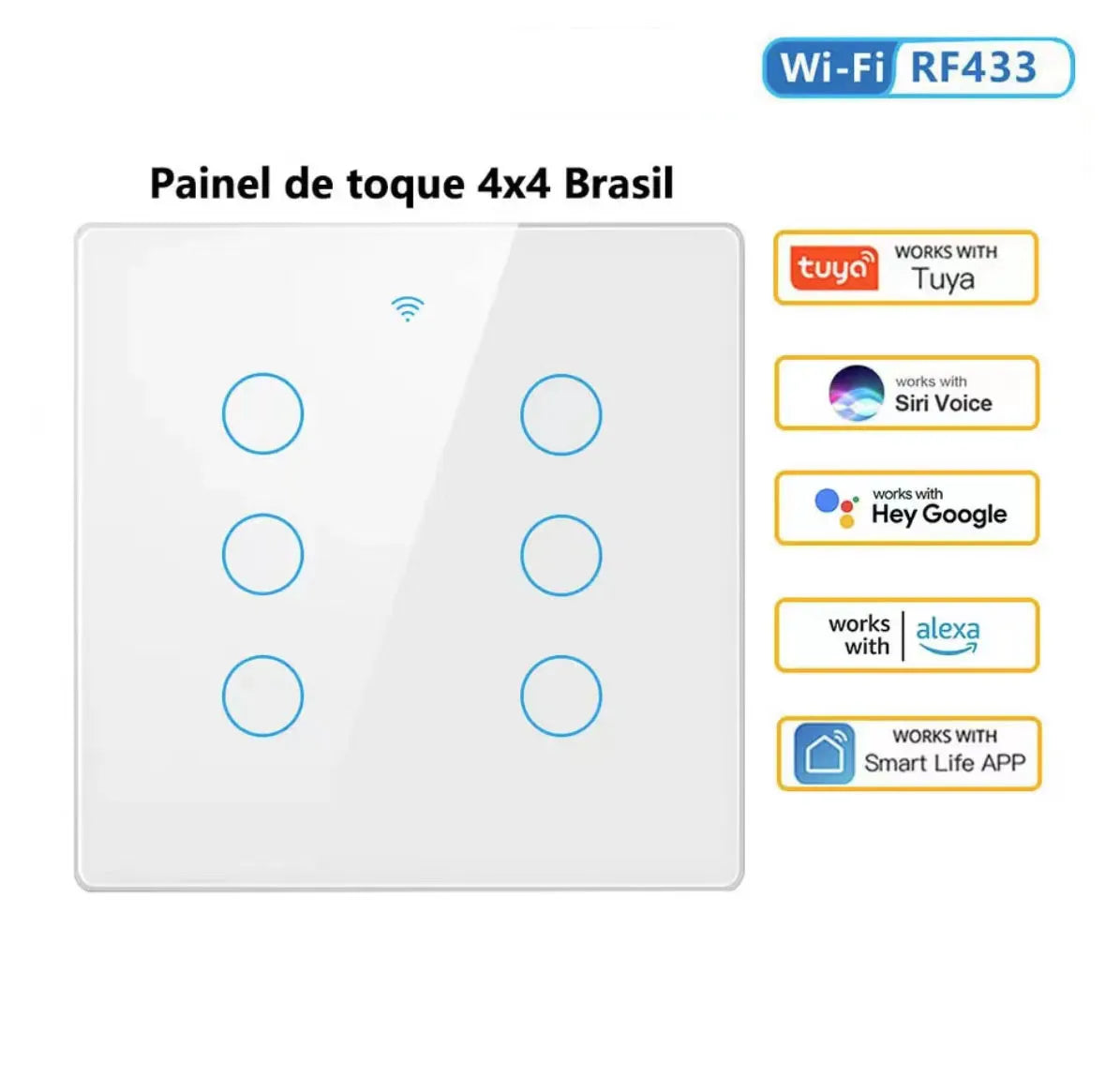 Smart Home Products & Devices Electrical Accessories Standard 4/6/8 Gang WIFI Smart Life Tuya Smart Wifi Touch Light Switch