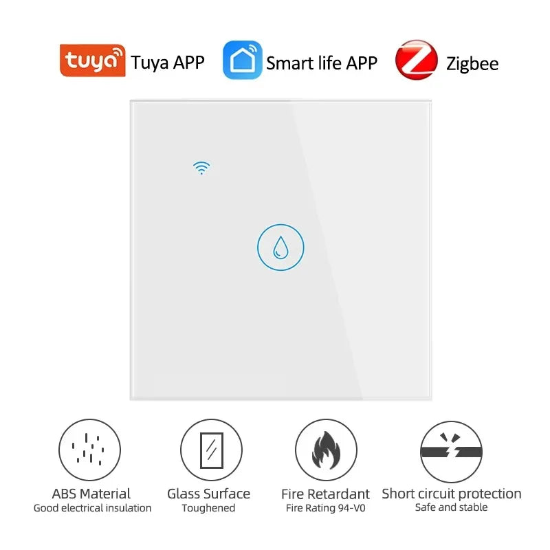 Tuya Zigbee Smart Home Tuya APP and Voice Control Touch Panel WiFi High Power 20A/40A Smart Boiler Water Heater Switch