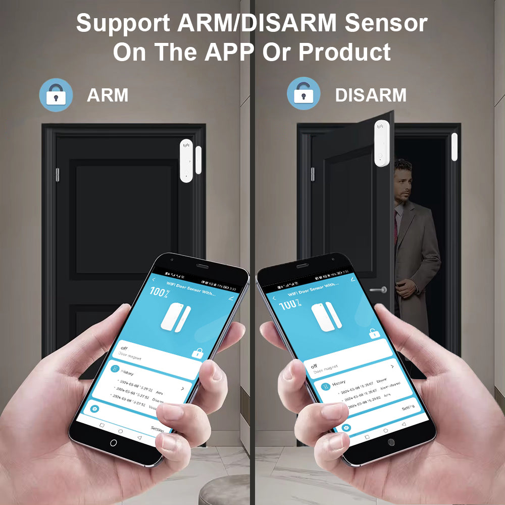Tuya Smart Home Product Devices WIFI Door Open /Closed Detector Voice Control WIFI Smart Door Magnet Sensor Alarm