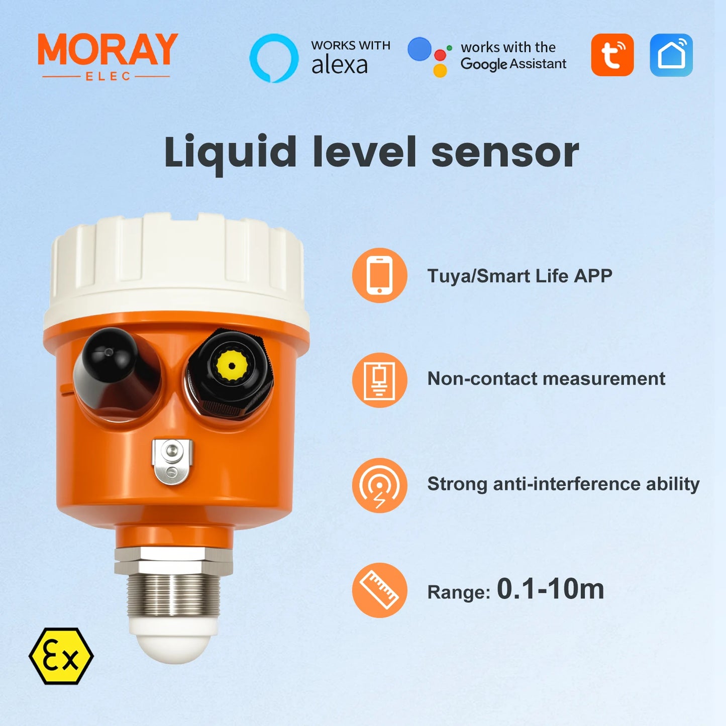 Moray ME203W Tuya WiFI Zigbee Smart Home Products Devices Radar Water Level Sensor Level Measuring Instruments