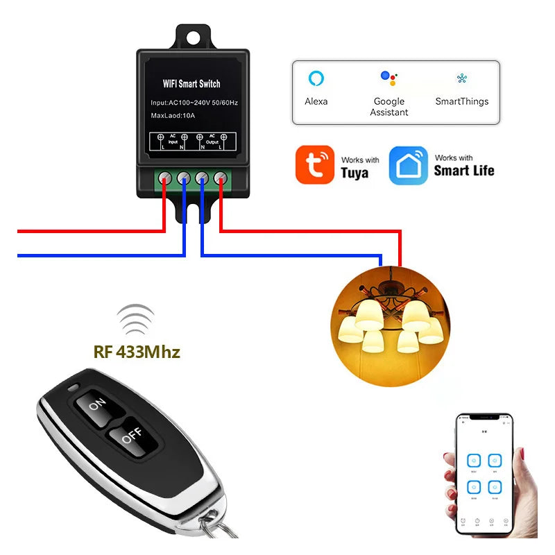 Smart Home Products & Devices Interruptor Inteligente Wifi Tuya Switch Wireless Remote Control Switch 220 Tuya Smart Wifi Switch