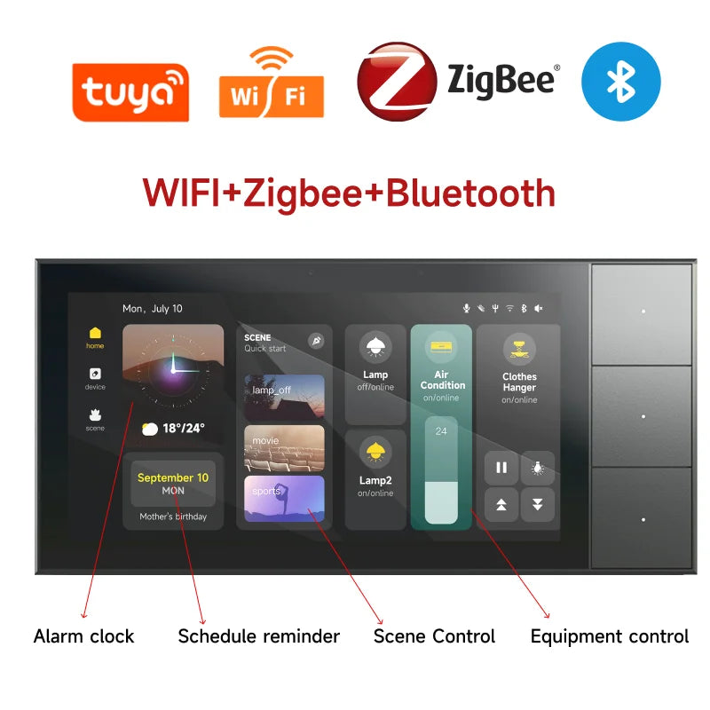 Smart Wall Switch-WiFi & Zigbee Lighting Control for Whole-House Automation,Advanced Electrical Wall-Mounted Smart Home Devices