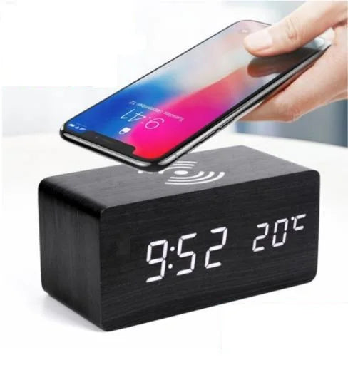 Smart White Home Trending Product Decorations for Desk Table Wooden Clock