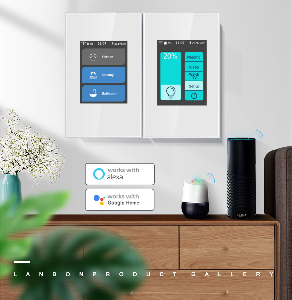 Lanbon Home Automation 5 Models in 1 LCD Wifi Switch Smart Home with Power Consumption google Alexa