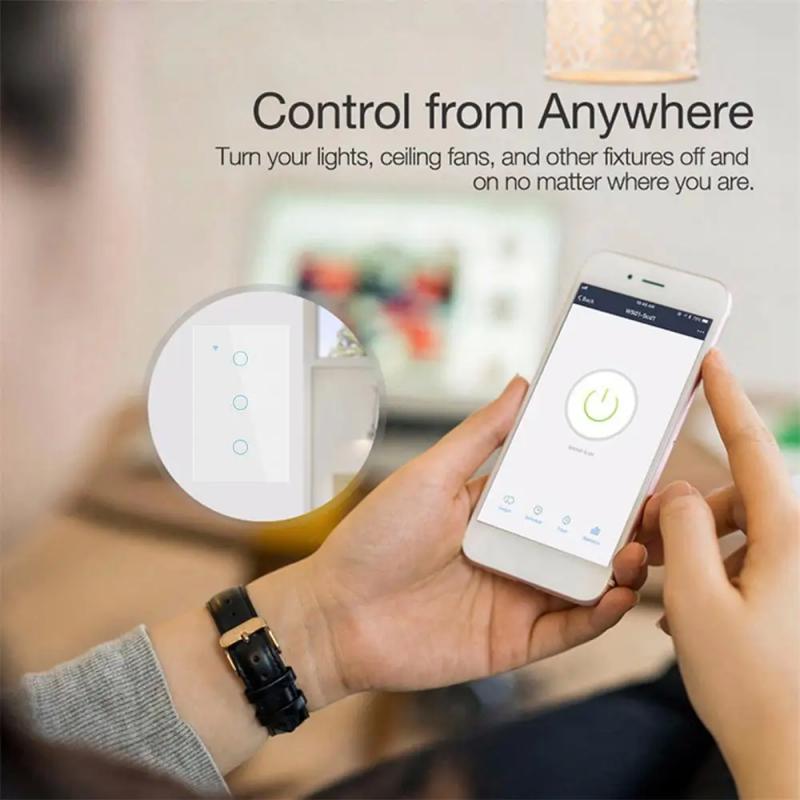 2025 new smart home product tuya wifi touch no neutral switch smart light wall switches N+L 1 2 3 4gang Tempered glass panel
