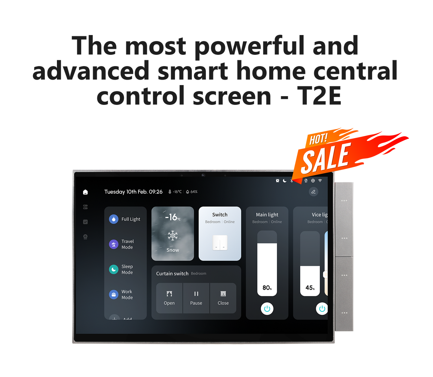 " Tuya Smart Home Automation In-Wall Mount Central Control Switch Panel with Zigbee Hub Gateway Built-in Alexa Voice"