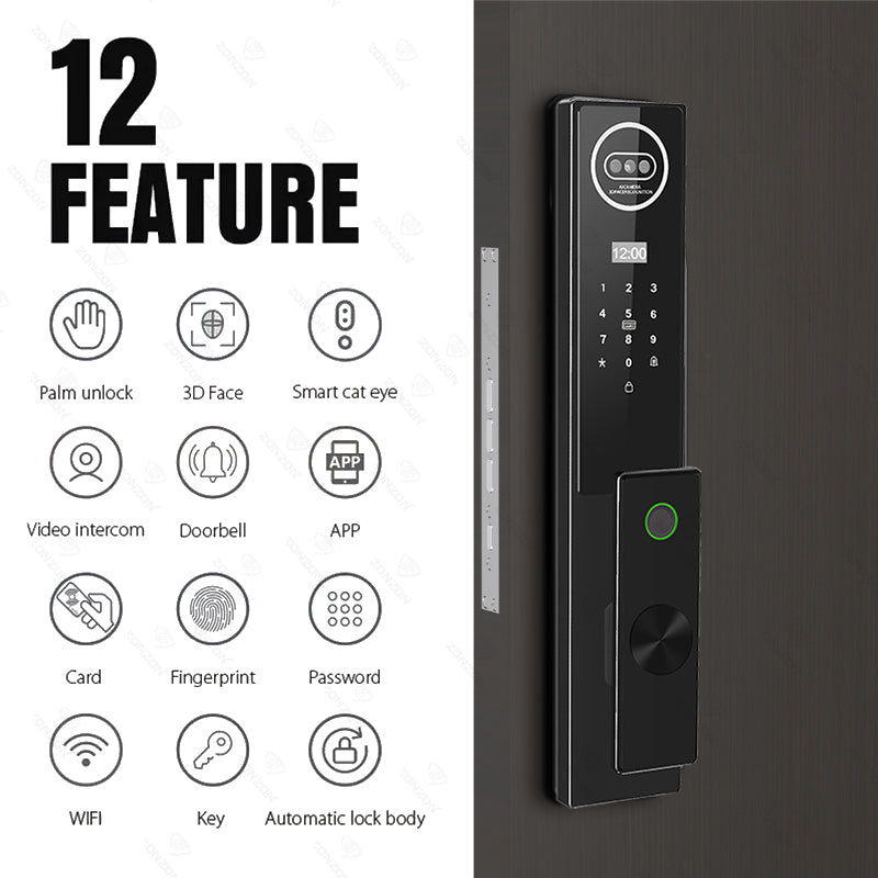 Metallic Security Electric Key Smartlock Wifi Digital Boshi Smart Products Intelligent Look Door With Camera Tuya Oklok Locks