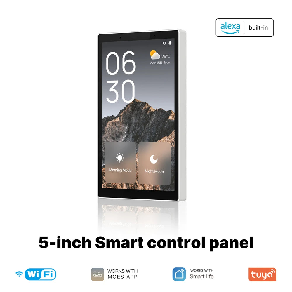 2024 Tuya Control Panel Smart Home System 5 Inch WiFi Zigbee BLE Gateway Smart Home Central Control Panel