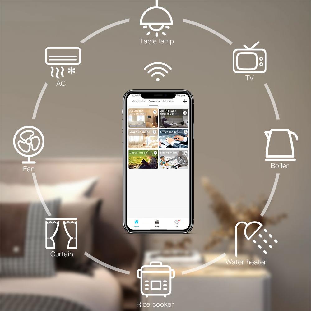 Lanbon Home Automation 5 Models in 1 LCD Wifi Switch Smart Home with Power Consumption google Alexa