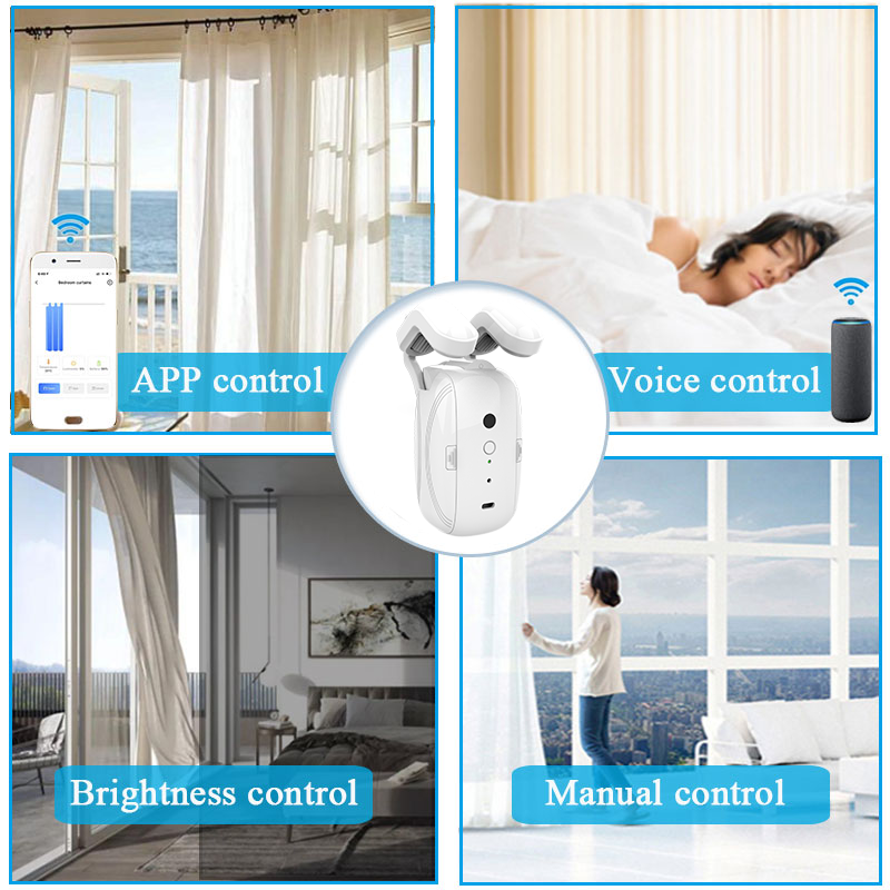 Smart Home Products Bluetooth Electric Curtain Rod and Rail Voice Wifi Wireless Remote Control Automatic Curtain Opener