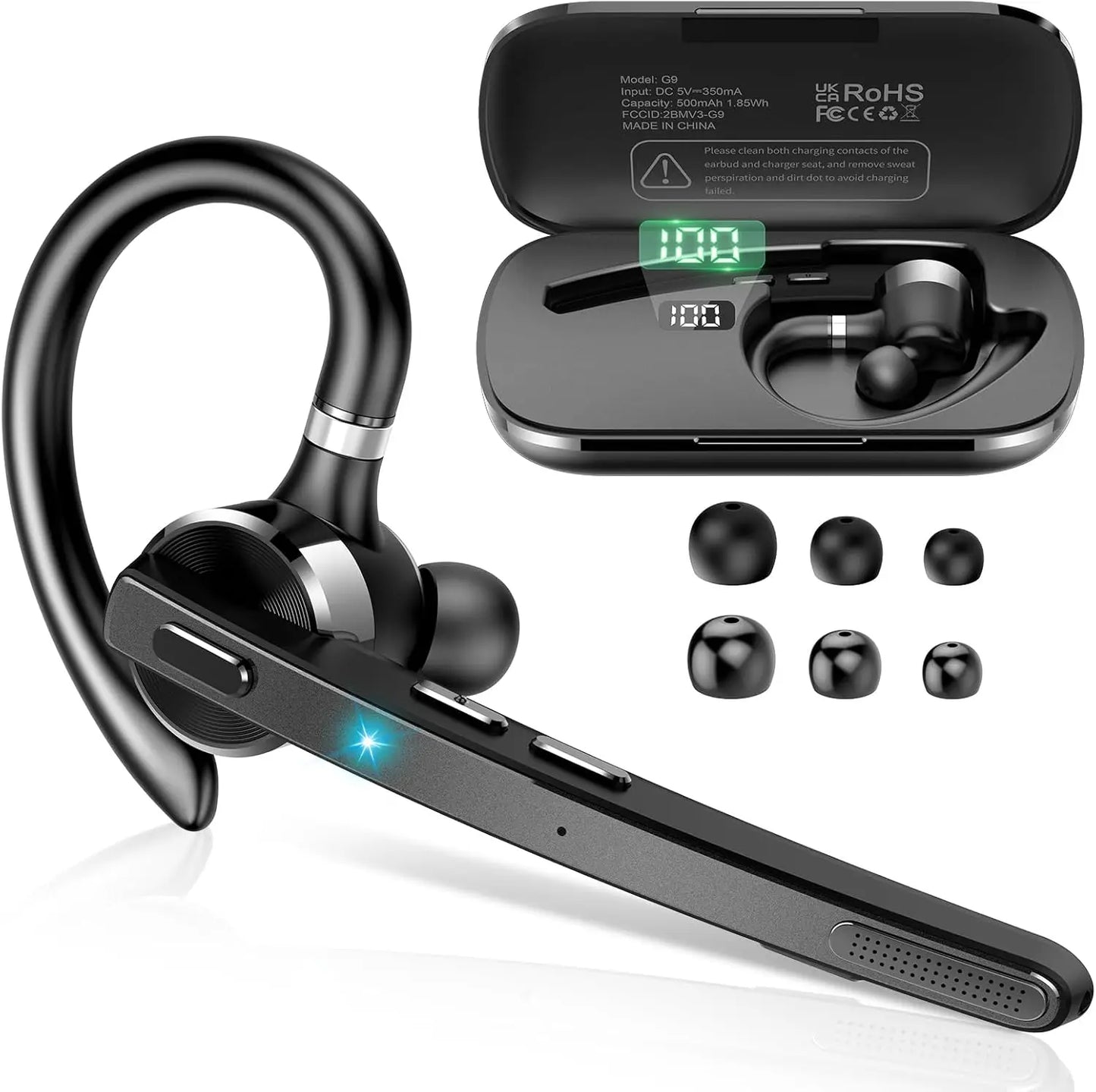 New Arrival G9 Single Ear Earphone Headset Business Wireless Earphones bluetooth Headphone